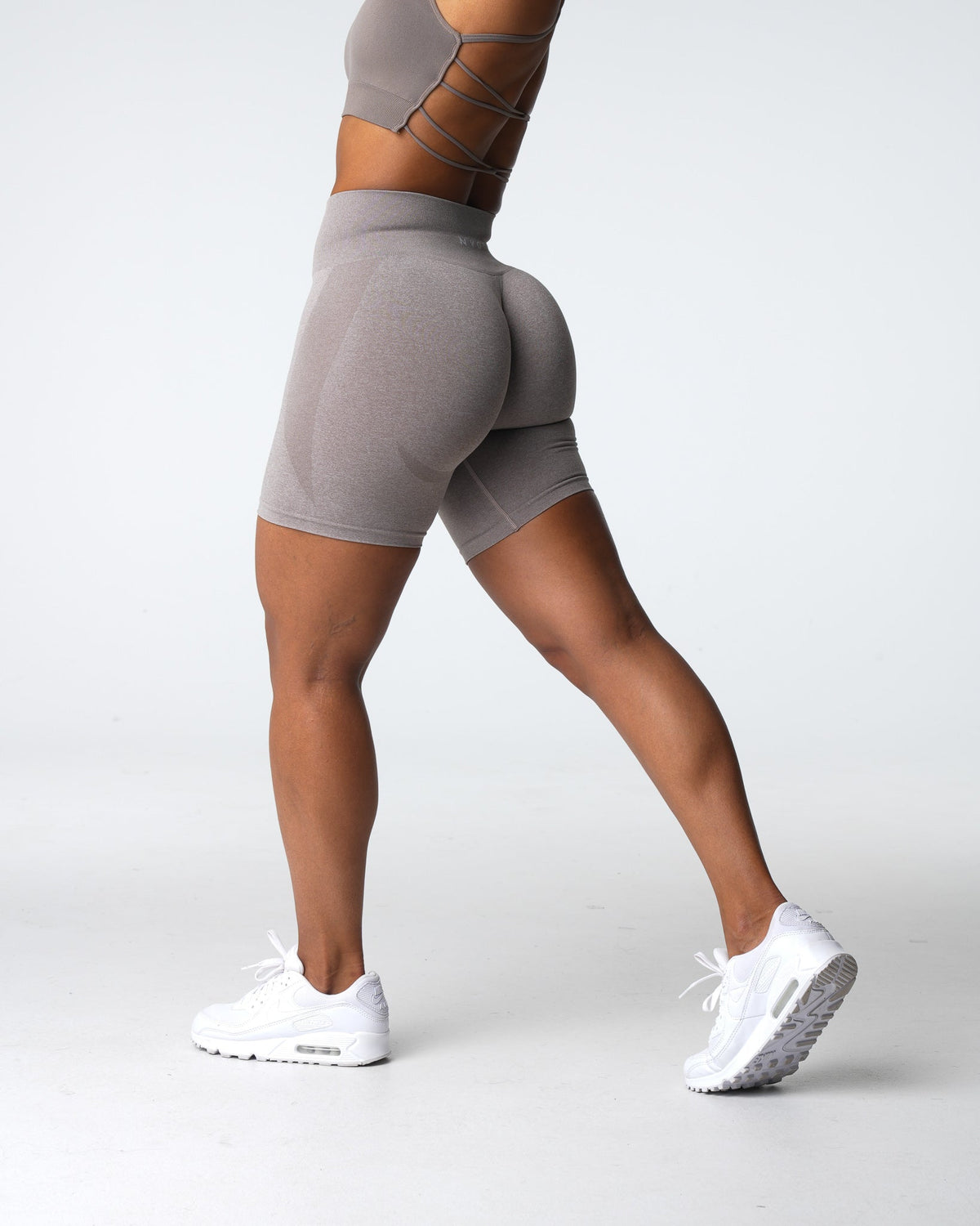 Women Taupe Contour Seamless Shorts | NVGTN