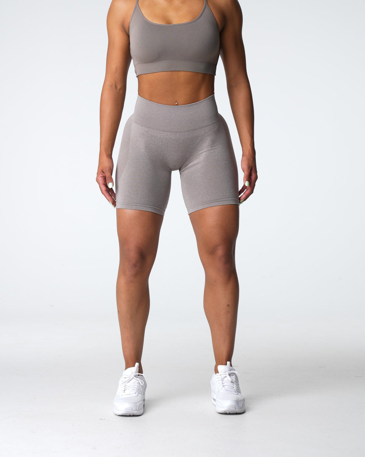 Women Taupe Contour Seamless Shorts | NVGTN