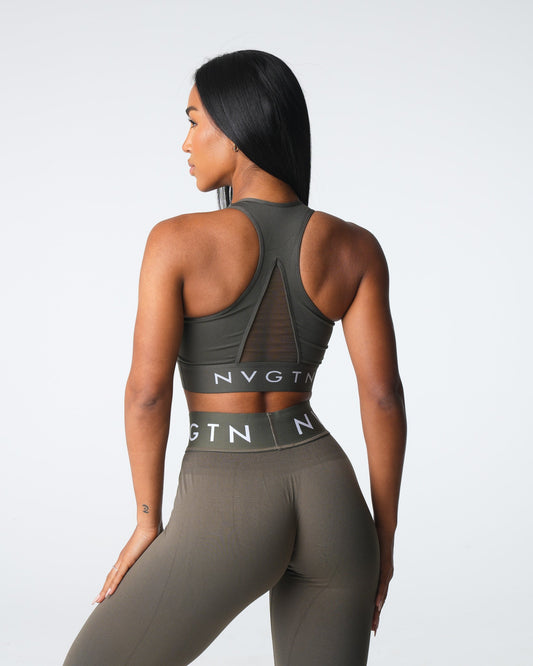 Women Olive Legacy Sport Seamless Bra | NVGTN