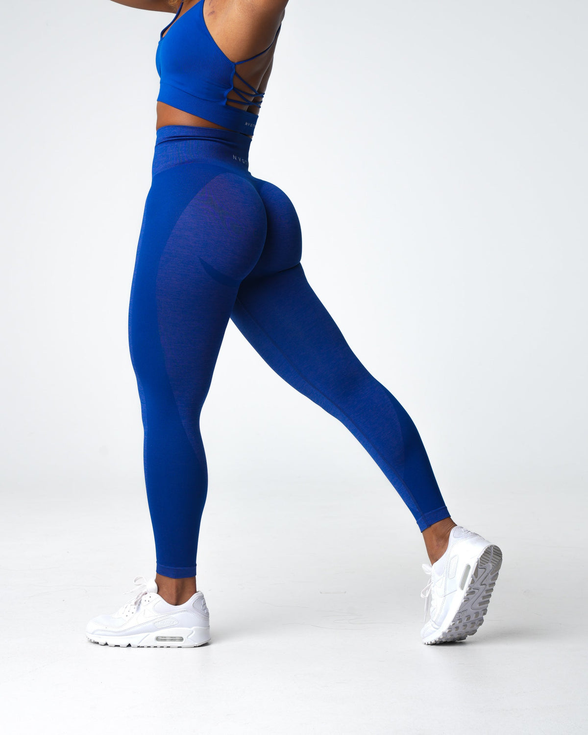 Women Azure Blue Contour 2.0 Seamless Leggings | NVGTN