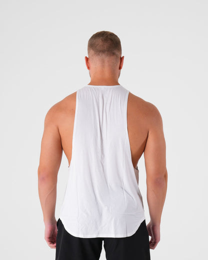 Men White Tech Edge Tank | NVGTN