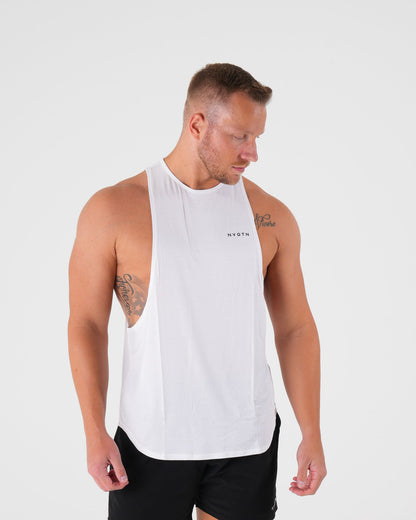 Men White Tech Edge Tank | NVGTN