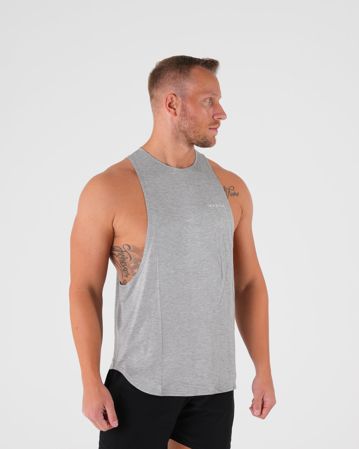 Men Grey Tech Edge Tank | NVGTN