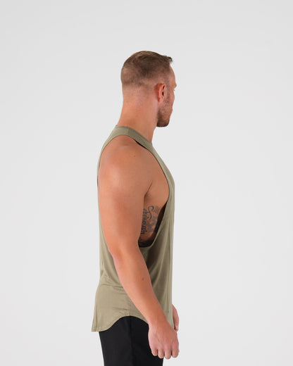 Men Sage Green Tech Edge Tank | NVGTN