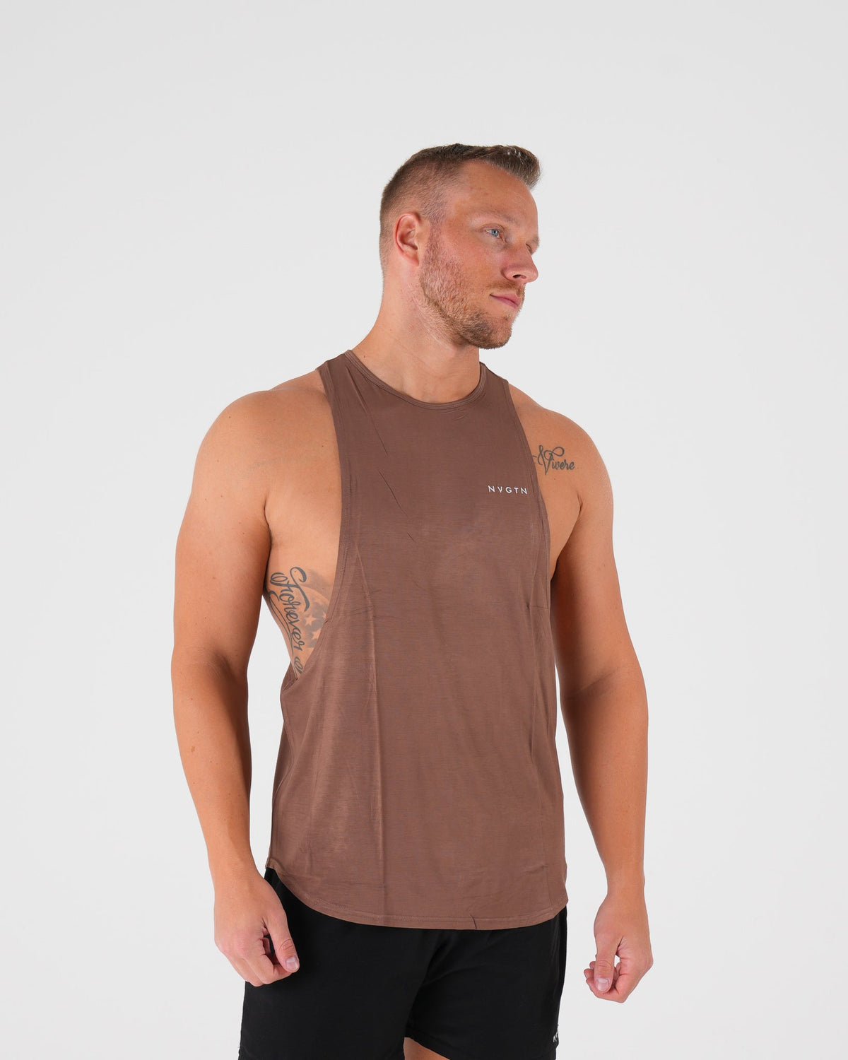 Men Mocha Tech Edge Tank | NVGTN