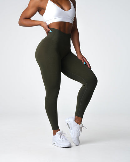 Women Olive Performance Seamless Leggings | NVGTN