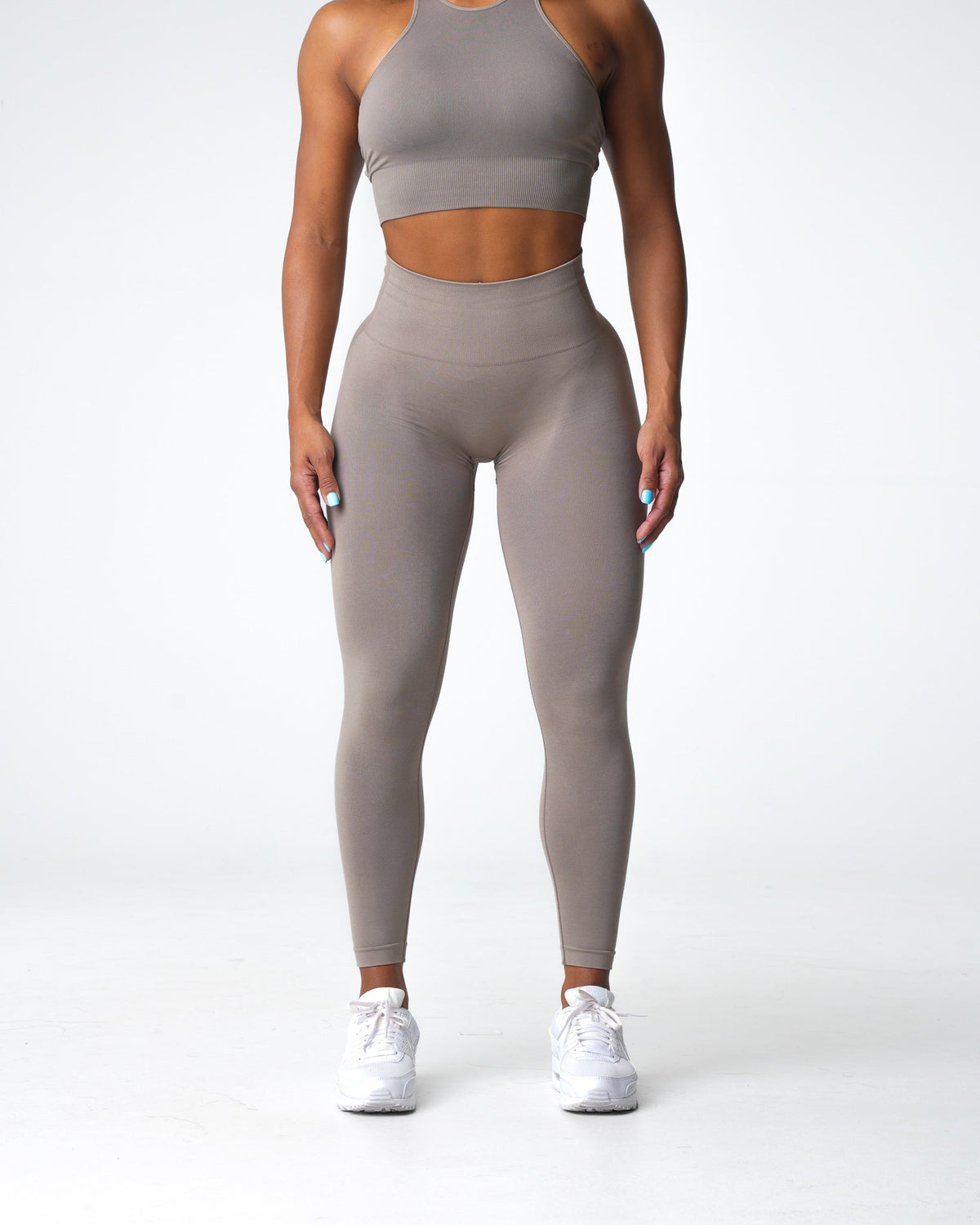 Women Taupe Performance Seamless Leggings | NVGTN