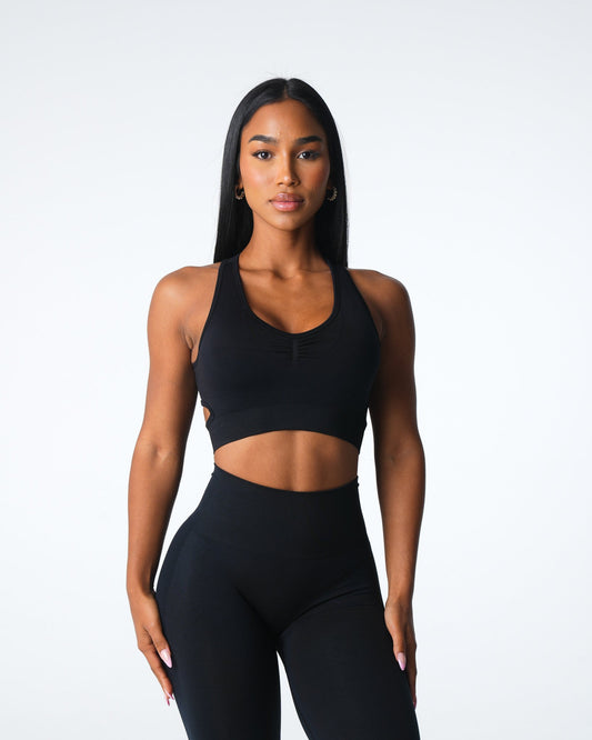 Women Black Rise Seamless Bra | NVGTN