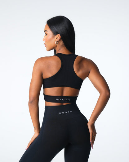 Women Black Rise Seamless Bra | NVGTN
