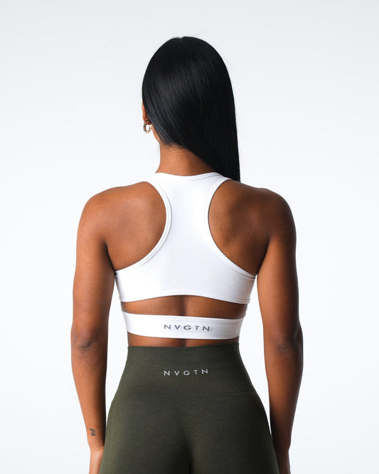 Women White Rise Seamless Bra | NVGTN