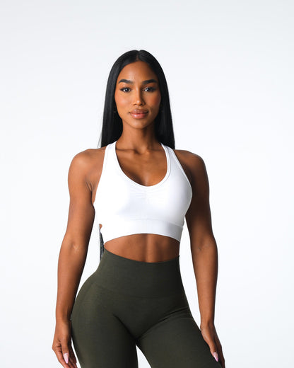 Women White Rise Seamless Bra | NVGTN