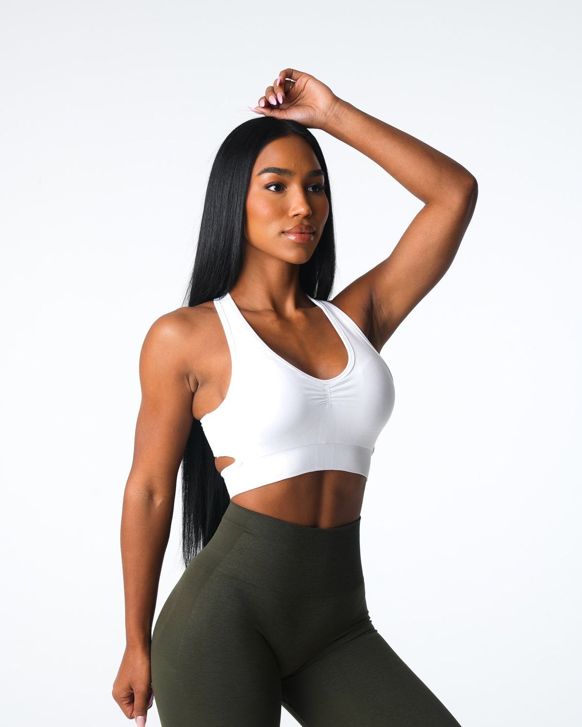 Women White Rise Seamless Bra | NVGTN