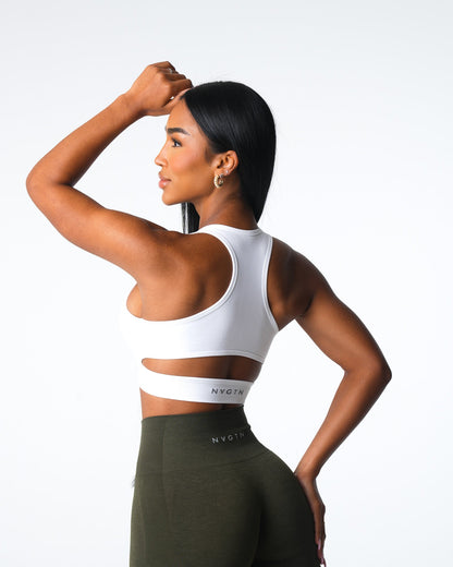 Women White Rise Seamless Bra | NVGTN