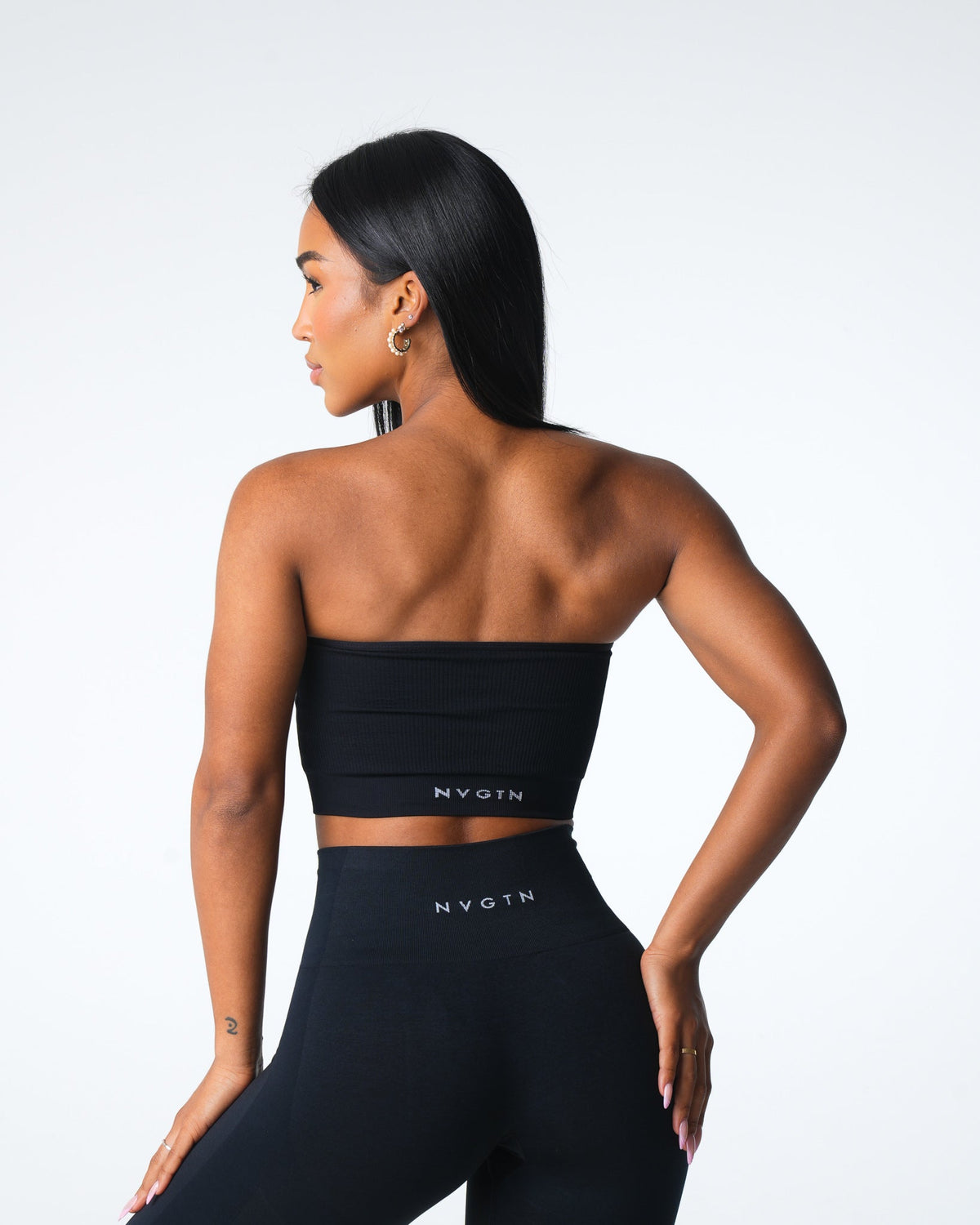 Women Black Conquer Ribbed Seamless Bra | NVGTN