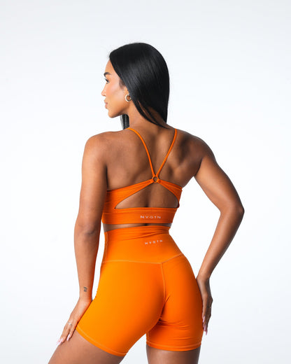 Women Pumpkin Spice Glimpse Ribbed Seamless Bra | NVGTN