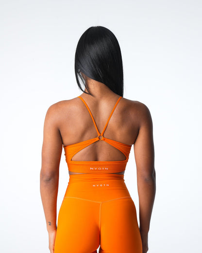 Women Pumpkin Spice Glimpse Ribbed Seamless Bra | NVGTN