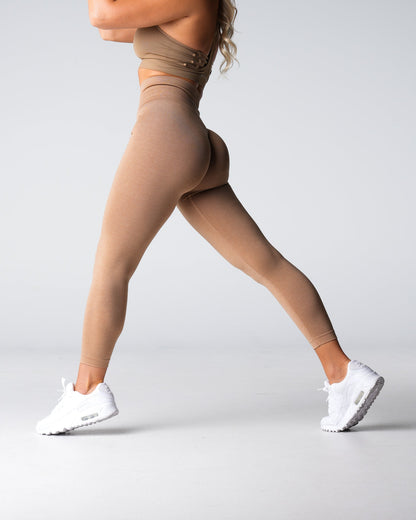 Women Beige Shape Seamless Leggings | NVGTN