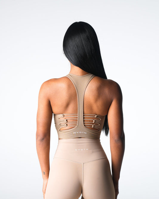 Women Beige Resilience Seamless Bra | NVGTN