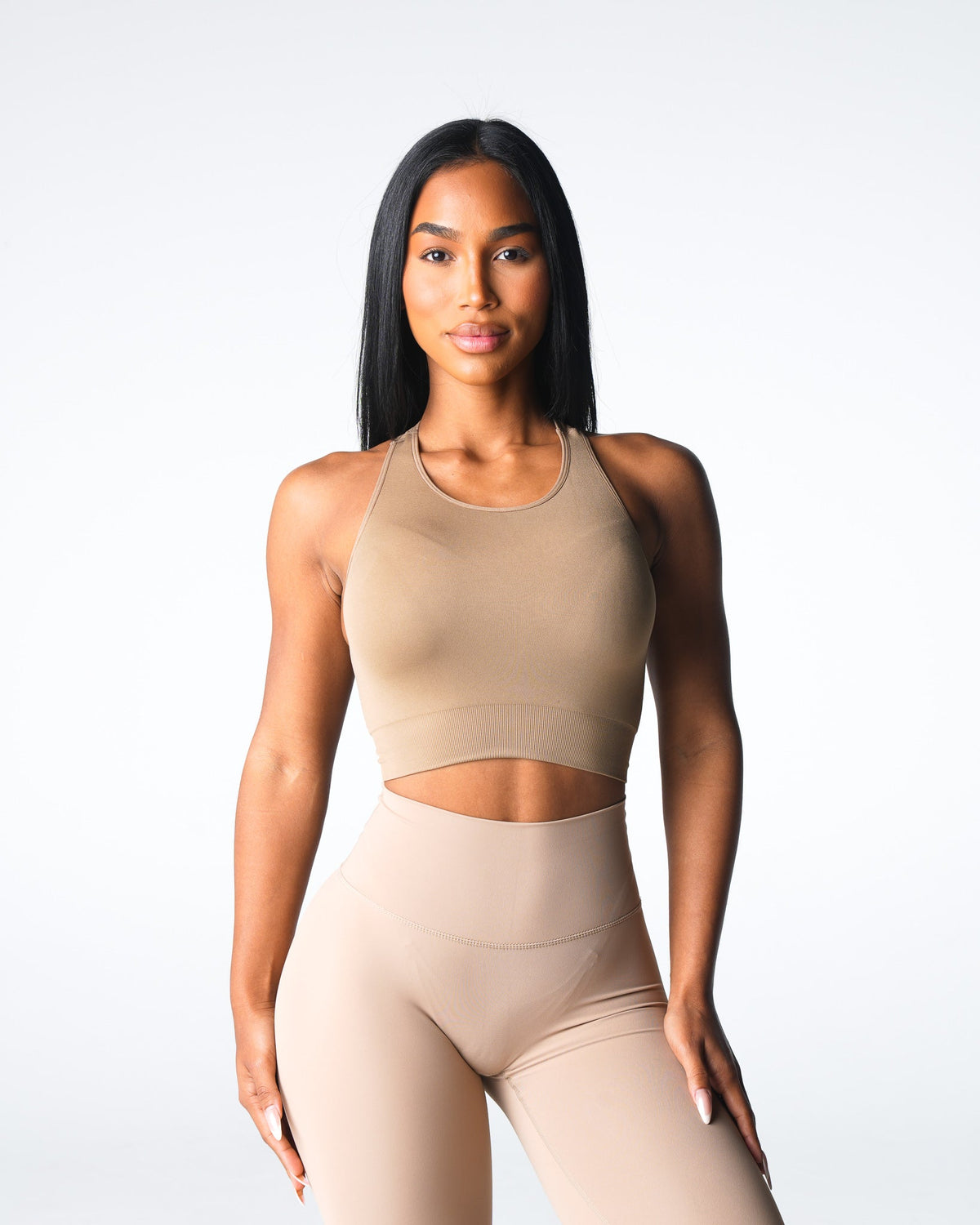Women Beige Resilience Seamless Bra | NVGTN