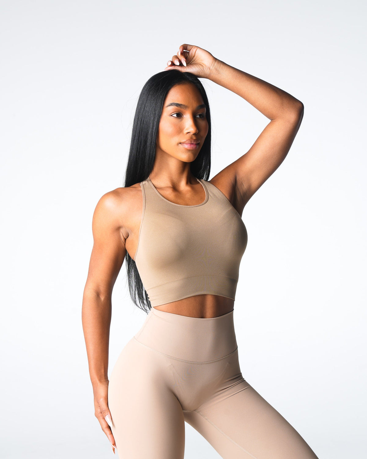 Women Beige Resilience Seamless Bra | NVGTN