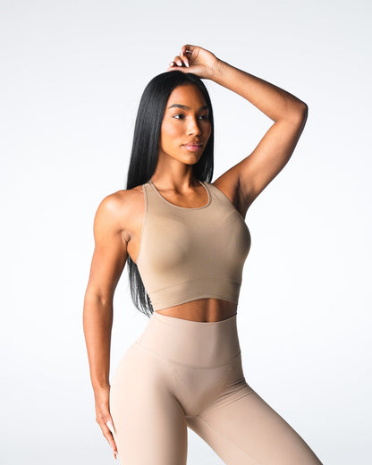 Women Beige Resilience Seamless Bra | NVGTN