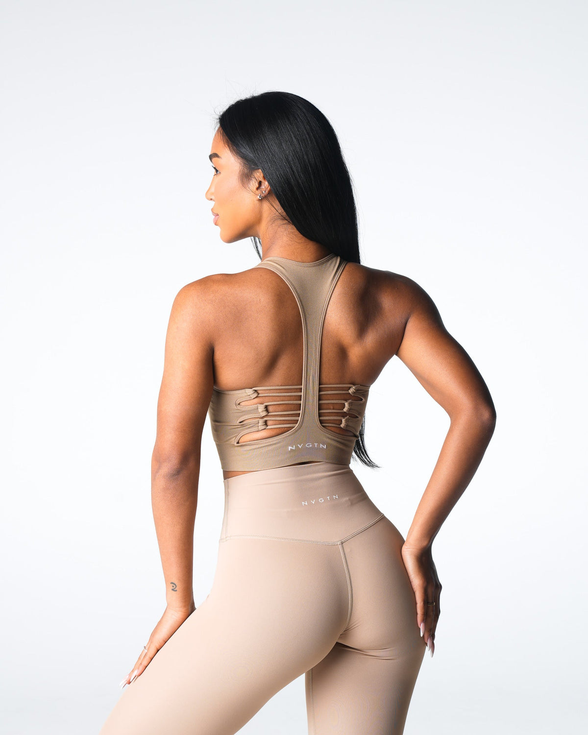 Women Beige Resilience Seamless Bra | NVGTN