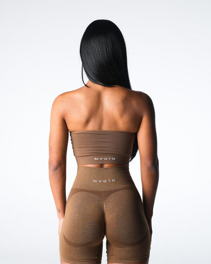 Women Mocha Conquer Ribbed Seamless Bra | NVGTN