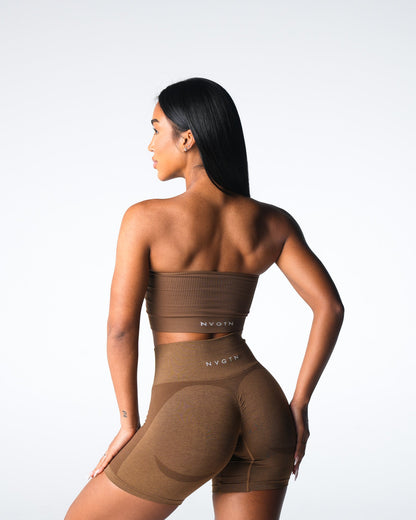 Women Mocha Conquer Ribbed Seamless Bra | NVGTN