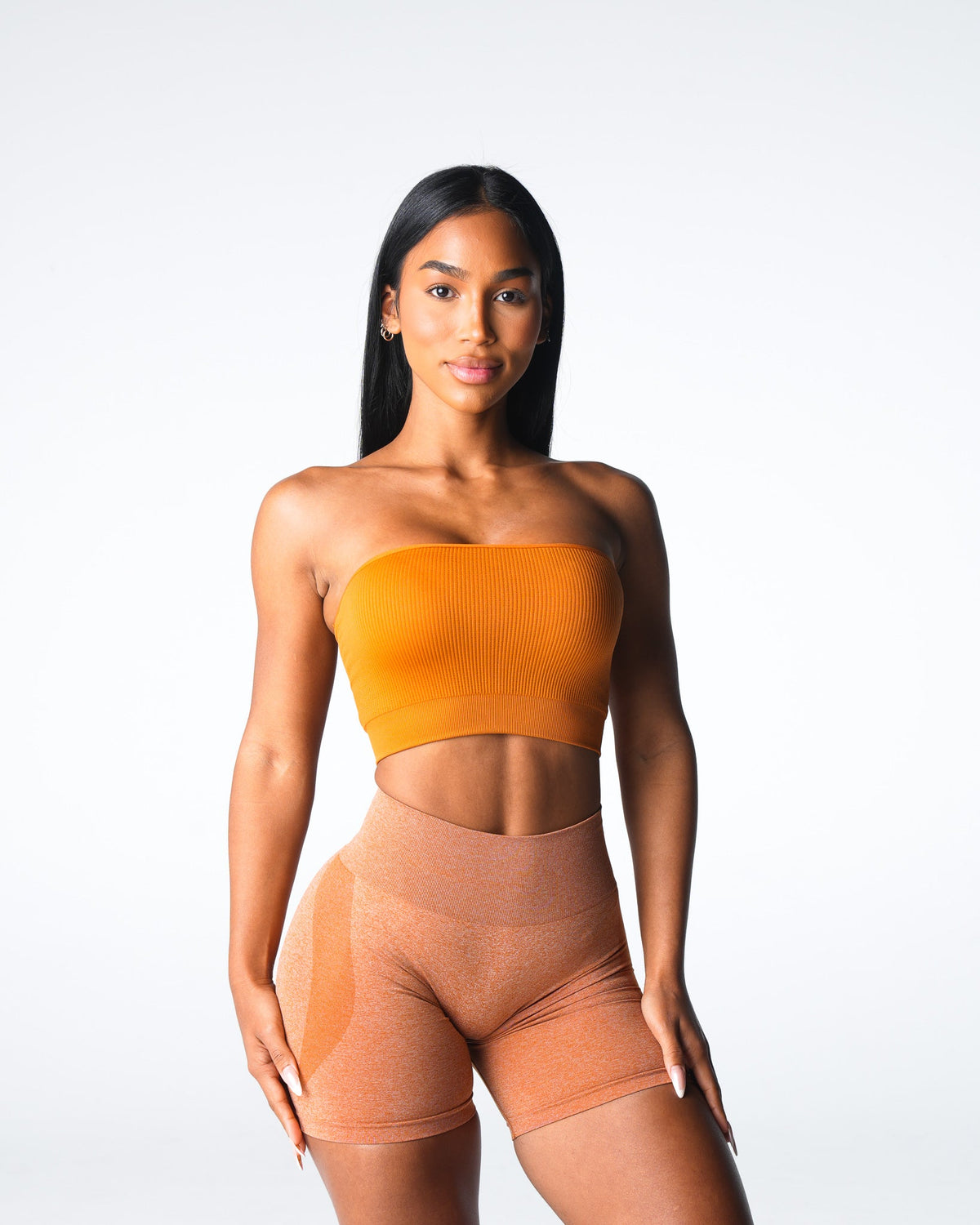 Women Terracotta Conquer Ribbed Seamless Bra | NVGTN