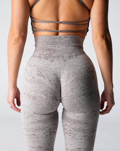 Women Taupe Digital Seamless Leggings | NVGTN