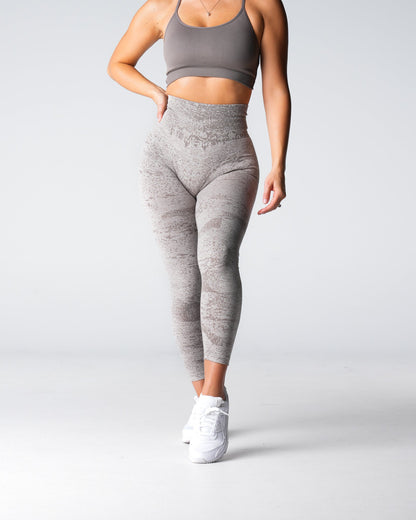 Women Taupe Digital Seamless Leggings | NVGTN