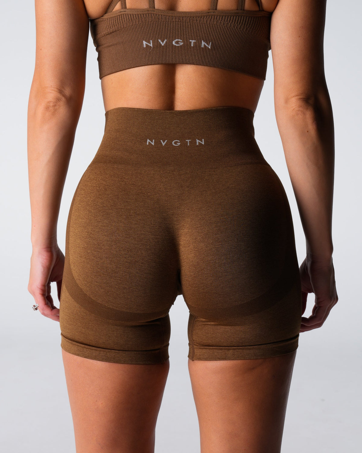 Women Mocha Performance Seamless Shorts | NVGTN