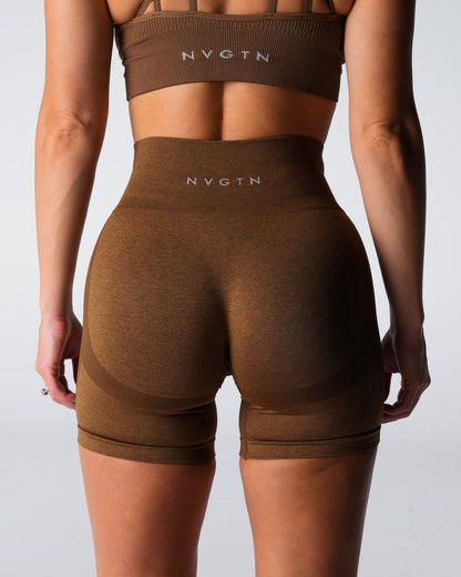 Women Mocha Performance Seamless Shorts | NVGTN