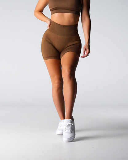Women Mocha Performance Seamless Shorts | NVGTN