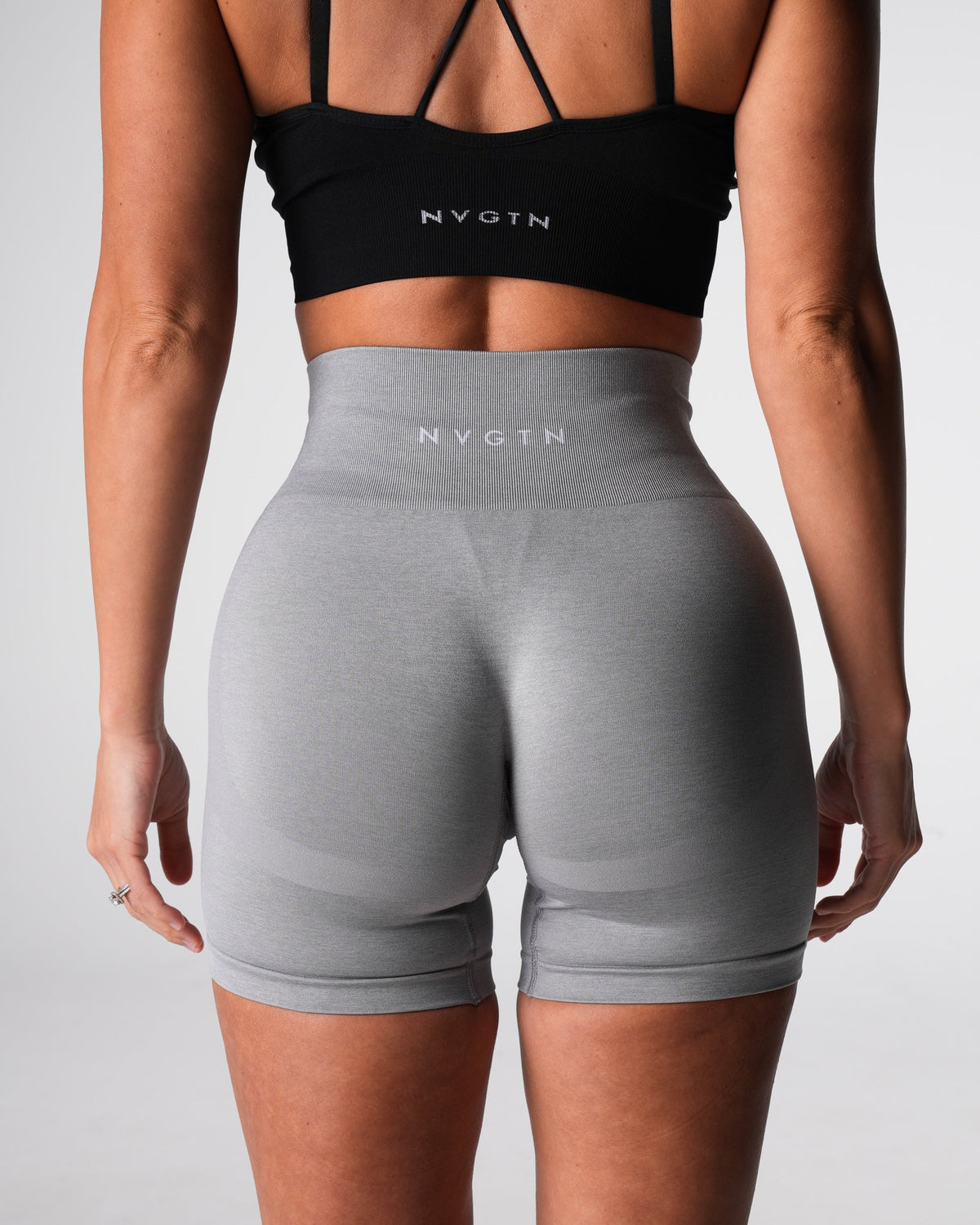 Women Grey Performance Seamless Shorts | NVGTN