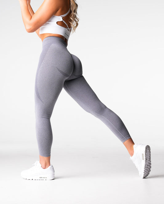Women Grey Mid Rise Contour Seamless Leggings | NVGTN