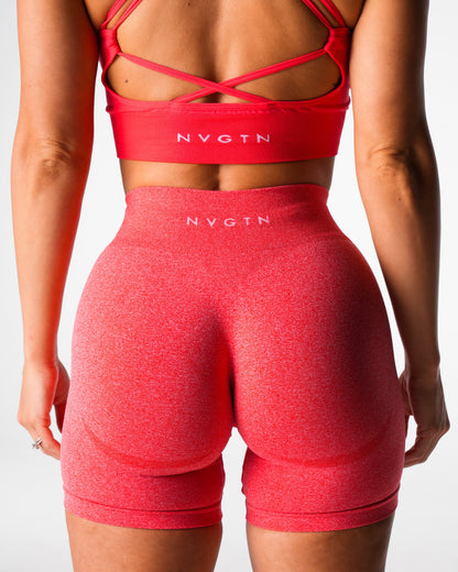 Women Candy Apple Mid Rise Contour Seamless Shorts | NVGTN