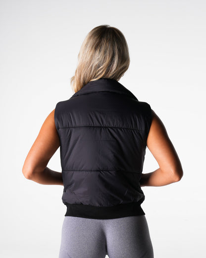 Women Black Cloud Puffer Vest | NVGTN