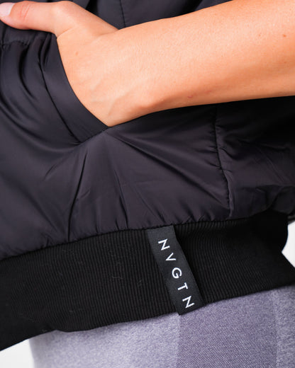 Women Black Cloud Puffer Vest | NVGTN