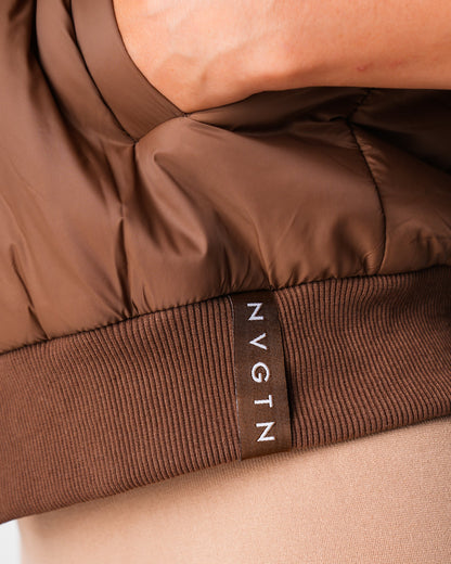 Women Brown Cloud Puffer Vest | NVGTN