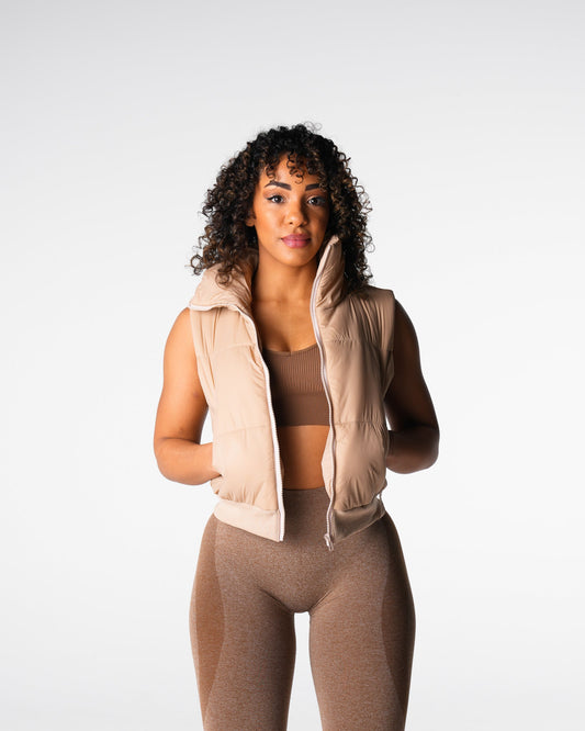 Women Cream Cloud Puffer Vest | NVGTN