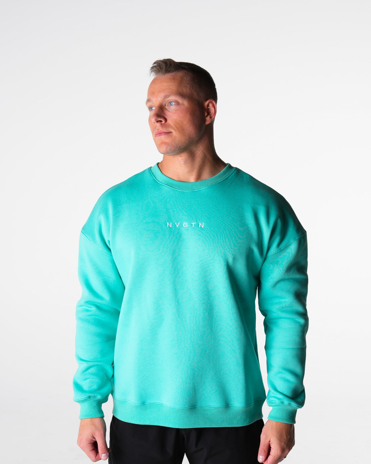Men Turquoise Comfort Crew | NVGTN