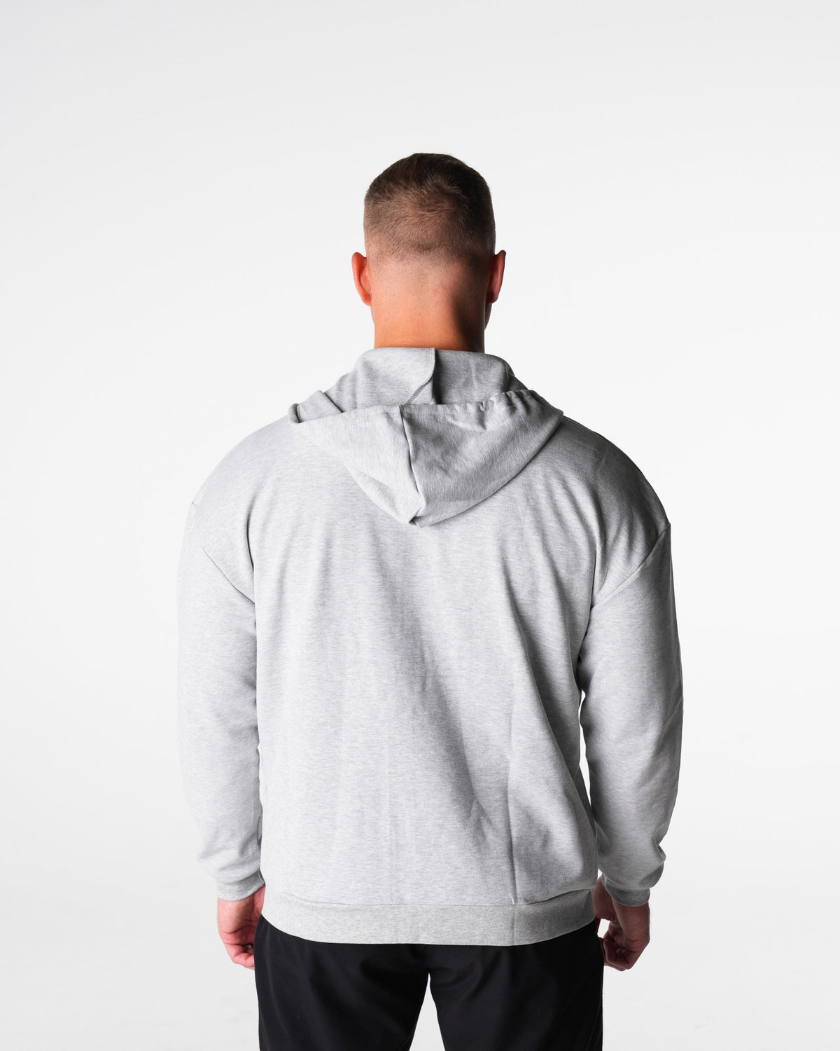 Men Light Grey Elite Full Zip Hoodie | NVGTN