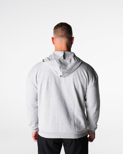 Men Light Grey Elite Full Zip Hoodie | NVGTN