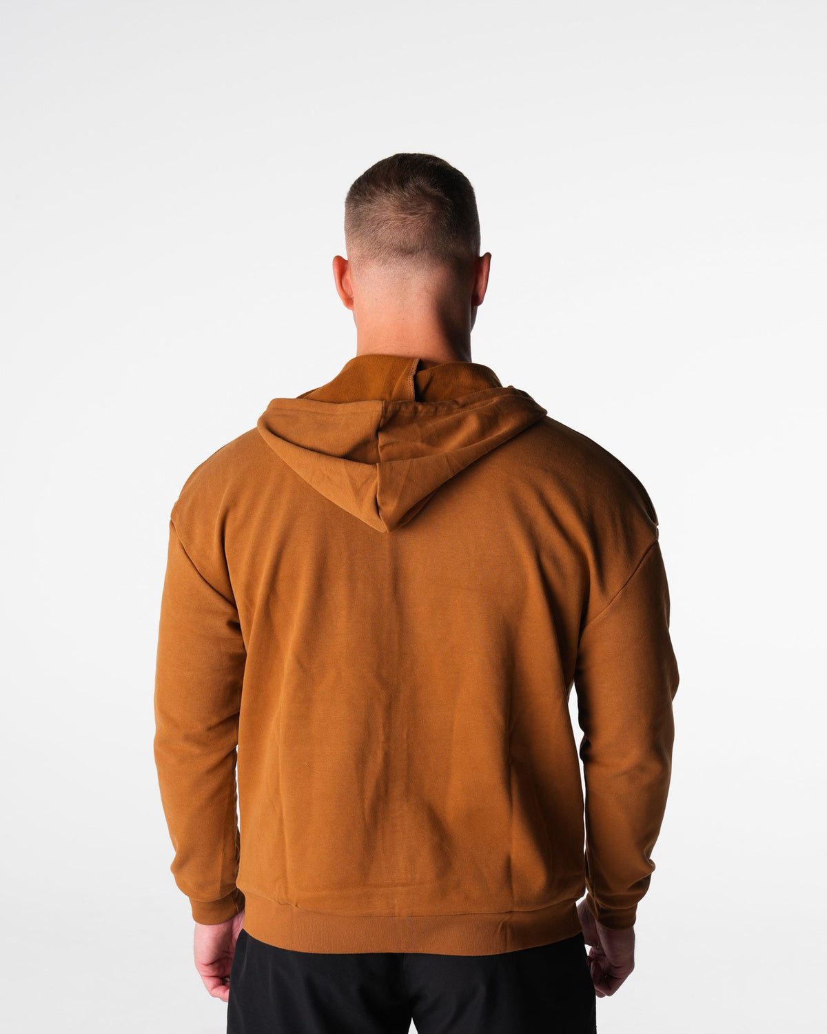 Men Copper Brown Elite Full Zip Hoodie | NVGTN