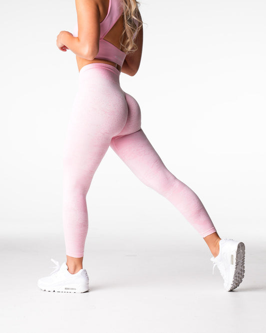 Women Baby Pink Digital Seamless Leggings | NVGTN
