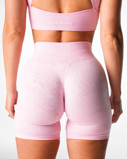 Women Baby Pink Digital Seamless Shorts | NVGTN