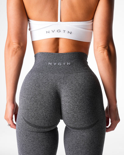 Women Black Speckled Mid Rise Contour Seamless Leggings | NVGTN