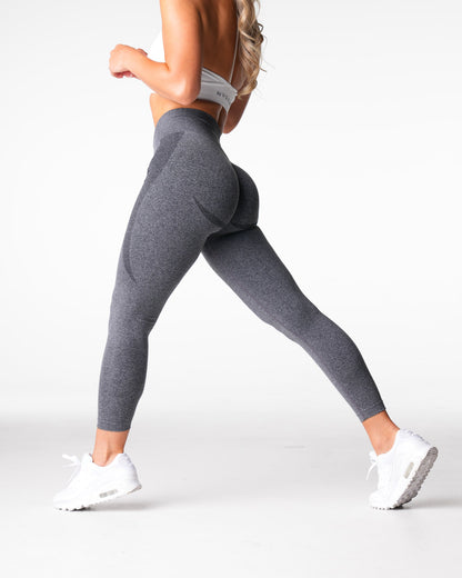 Women Black Speckled Mid Rise Contour Seamless Leggings | NVGTN