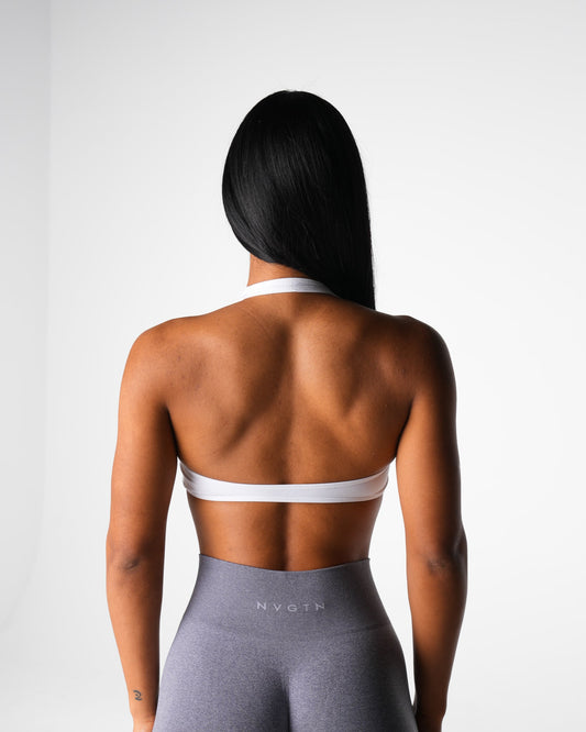 Women White Comeback Seamless Halter Bra | NVGTN